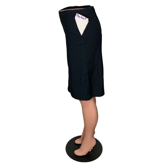 New York & Company Stretch Skirt Black Side Pockets Hidden Zipper on Back Size 2 - Picture 8 of 12